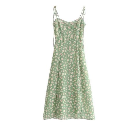 LexiLotte Spaghetti Strap Floral Print Midi A Line Dress YesStyle