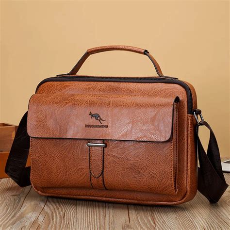 Luxury Brand Men S Designer Bag Vintage Shoulder Bag PU Leather