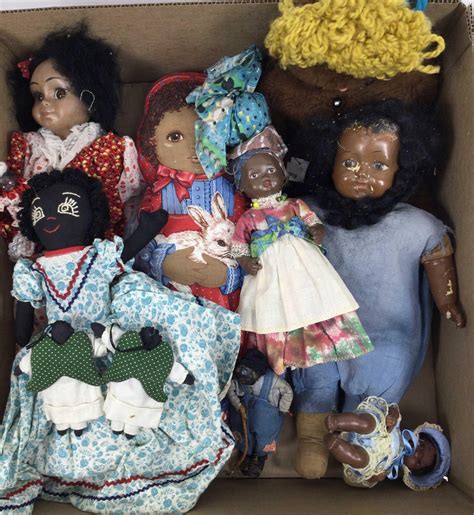 Lot 10pc Vintage Black Americana Dolls