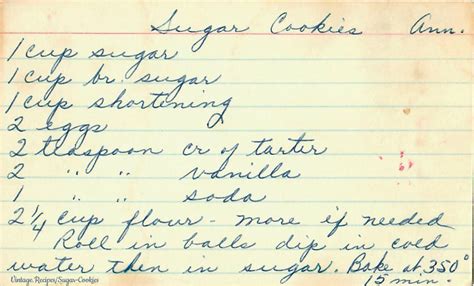 Sugar Cookies Vintagerecipes