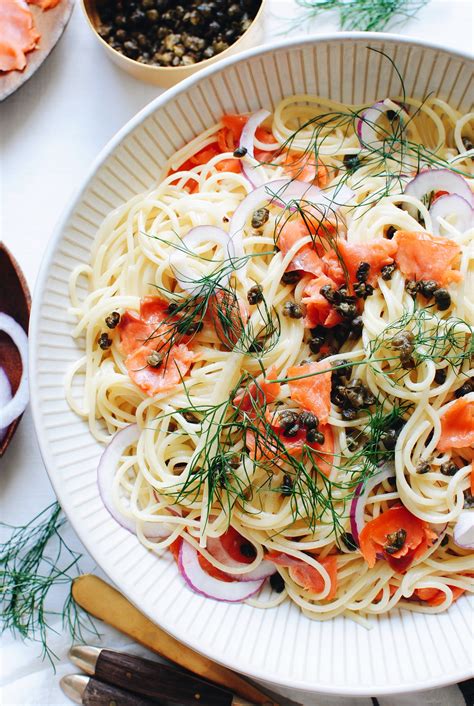 Creamy Spaghetti With Smoked Salmon And Fried Capers Bev Cooks