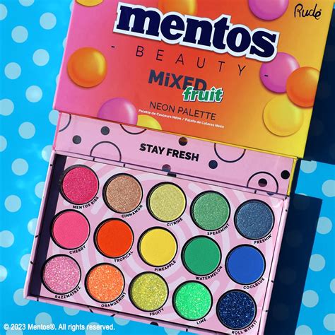 Rude Mentos Mixed Fruit Neon Palette 12 Unidades MAKEMORE