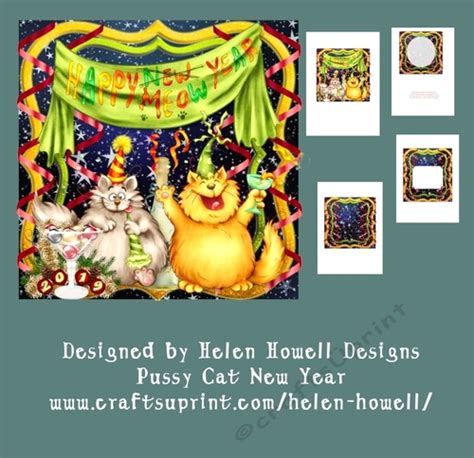 Pussy Cat New Year Cup Craftsuprint