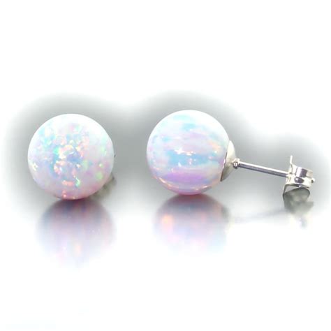 Lorraine 10mm Australian Fiery White Opal Ball Stud Post Etsy