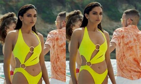 Deepika Padukone Oozes Oomph In Yellow Bikini For Pathaan S First Song Besharam Rang