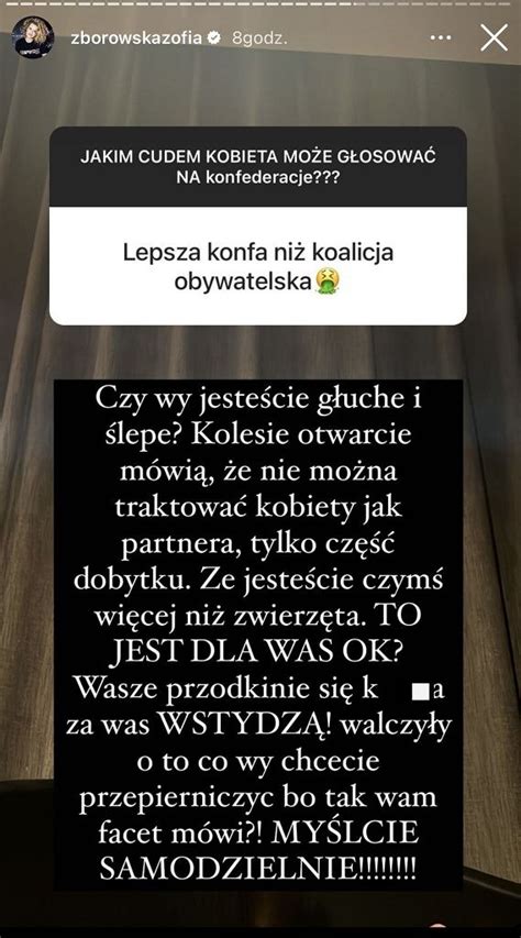 Zborowska Ostro O Konfederacji Sypa A Wulgaryzmami I Zwr Ci A Si Do