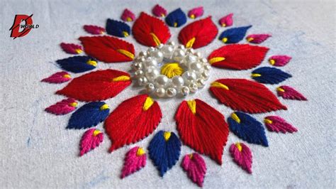 Most Beautiful 3d Flower With New Trick Hand Embroideryflower New Design2022 Youtube