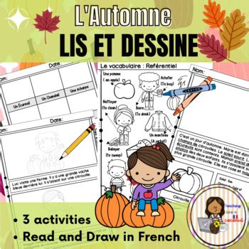 French Fall L Automne Reading Comprehension Lis Et Dessine Read