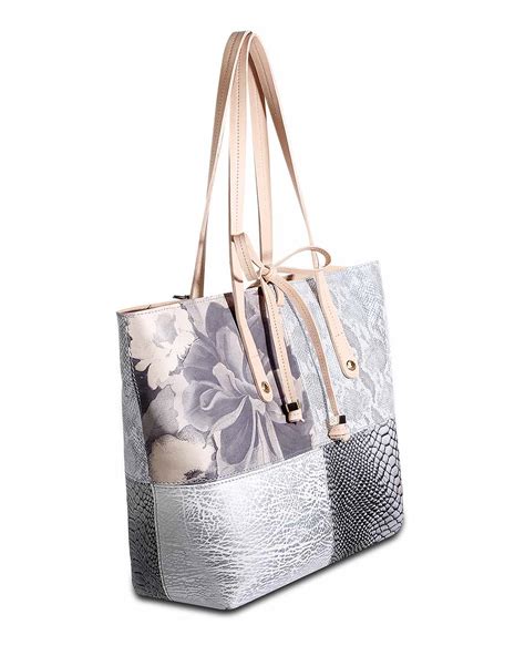 Cartera Tote Bag DS 3351 Color Plata Milano Bags