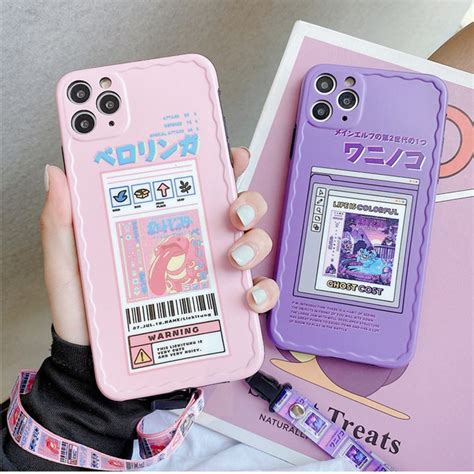 Aesthetic Japanese Anime Phone Case With Lanyard For Iphone 11 Etsy