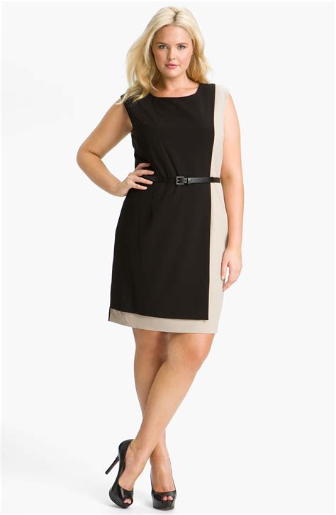 Calvin Klein Colorblock Belted Sheath Dress Plus Size Nordstrom