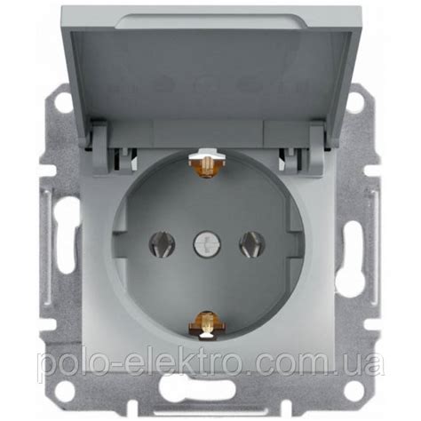 Розетка 220В з заземленням і кришкою Schneider Electric серія Asfora ...