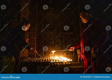 Buddhist Monk Meditation In Sitting Pose Editorial Photo ...