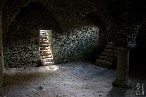 Medieval Vaulted Cellar In The Blandy Les Tours Castle Brie France