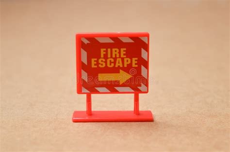 Fire Escape Sign With Arrow Safety First Concept Stock Photo Image