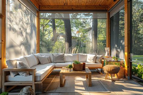 Modern Patio With Sectional Sofa Stock Illustration Illustration Of