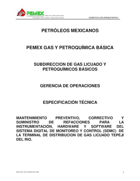 PDF PETRÓLEOS MEXICANOS PEMEX GAS Y confiabilidad y