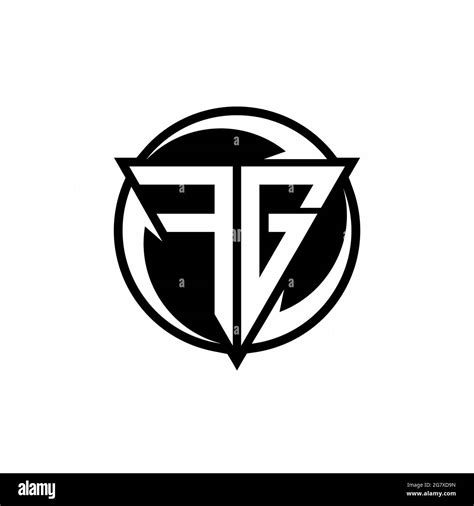 Fg Logo With Triangle Shape And Circle Rounded Design Template Isolated