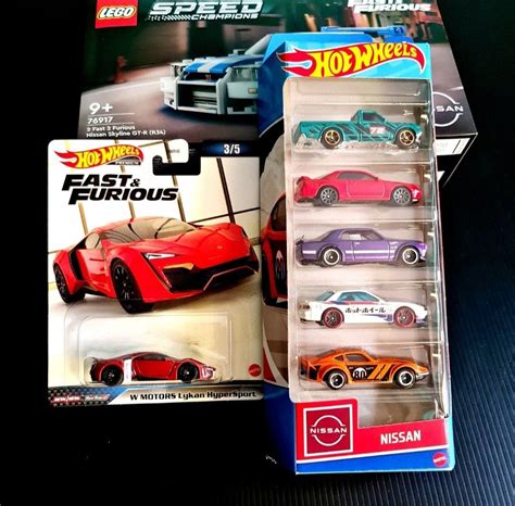 Hot Wheels Premium Fast Furious W Motors Lykan Hypersport Nissan Pack Collectible Set