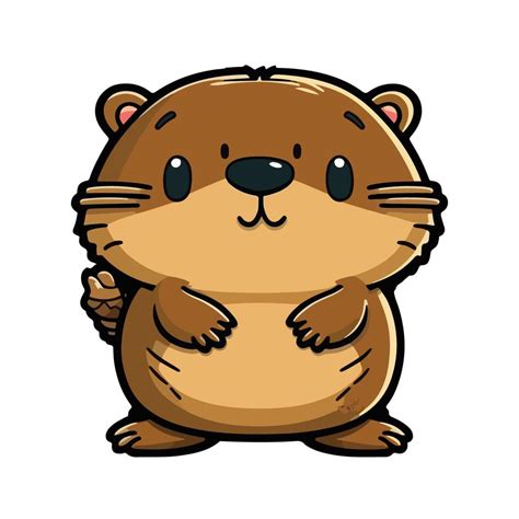 Cute Beaver Cartoon Style 21638357 Vector Art At Vecteezy