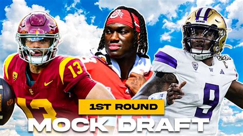 2024 NFL First Round Mock Draft 1 0 QB S FLY Off The Board Early YouTube