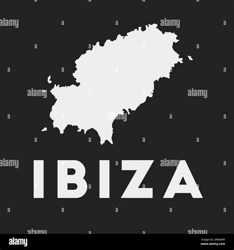 Ibiza Icon Island Map On Dark Background Stylish Ibiza Map With