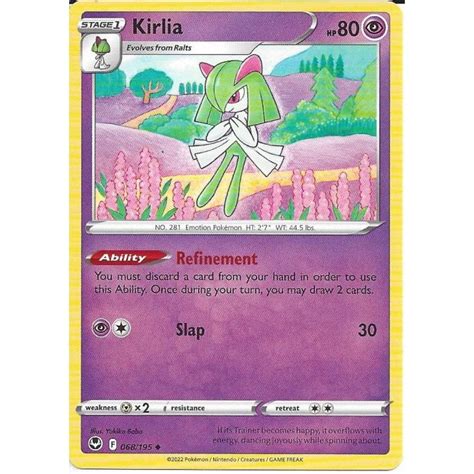 Pokemon Trading Card Game 068 195 Kirlia Uncommon Card SWSH 12