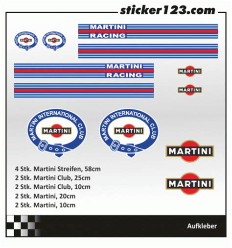 Martini Racing Aufkleber Set