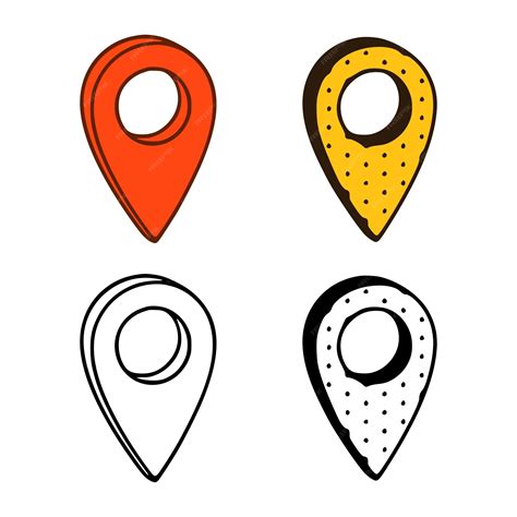 Premium Vector | Set of location pins in different styles isolated on ...