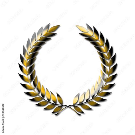 Abstract laurel wreath in gold on a white background Stock Illustration | Adobe Stock