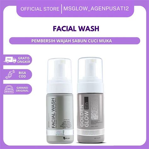 Jual Ecer Facial Wash Msglow Facial Wash Golden Glow Facial Wash