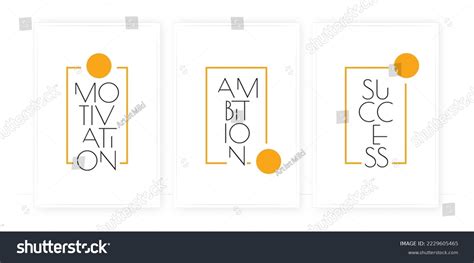 Motivation Ambition Success Vector Scandinavian Minimalist Stock Vector