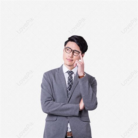 Confident Professional Business Man Thinking Png White Transparent And