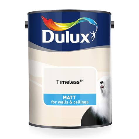 Dulux Matt Emulsion Paint For Walls And Ceilings Timeless 5l Uk Diy And Tools