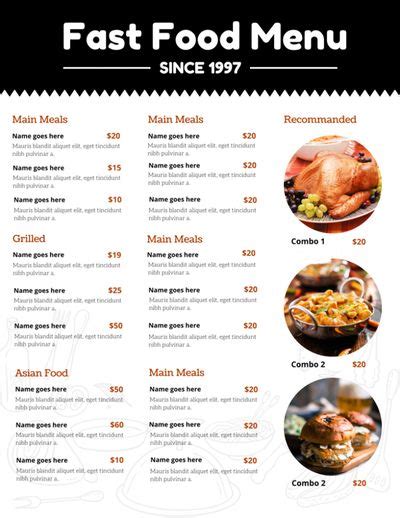 Unique Restaurant Menus Exceptional Restaurant Menus With Us Fast