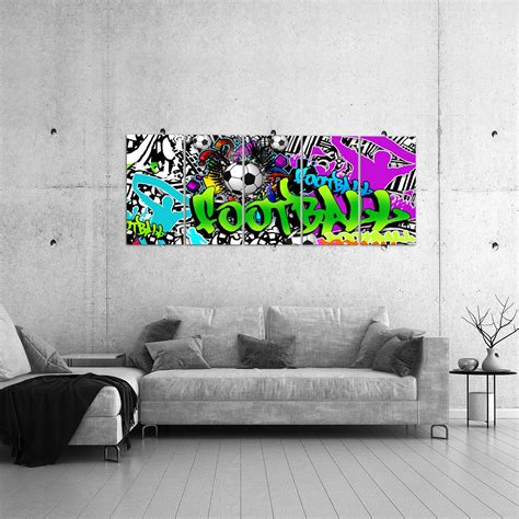 Fussball Graffiti Bild Kunstdruck Auf Vlies Leinwand Xxl Dekoration