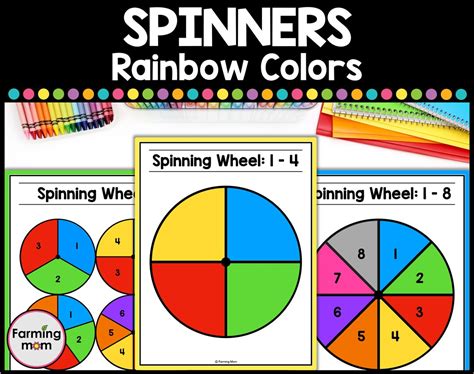 Spinner Template Rainbow Primary Colors Etsy