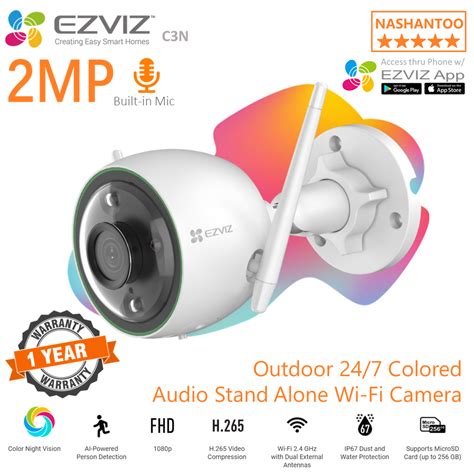 Ezviz C N Mp Mm Colorvu Outdoor Stand Alone Cctv Wi Fi Camera Full