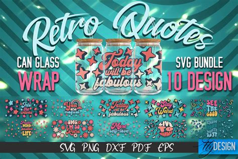 Glass Can Wrap Svg Retro Wrap Svg Glass Can Bundle Vol 6 So Fontsy