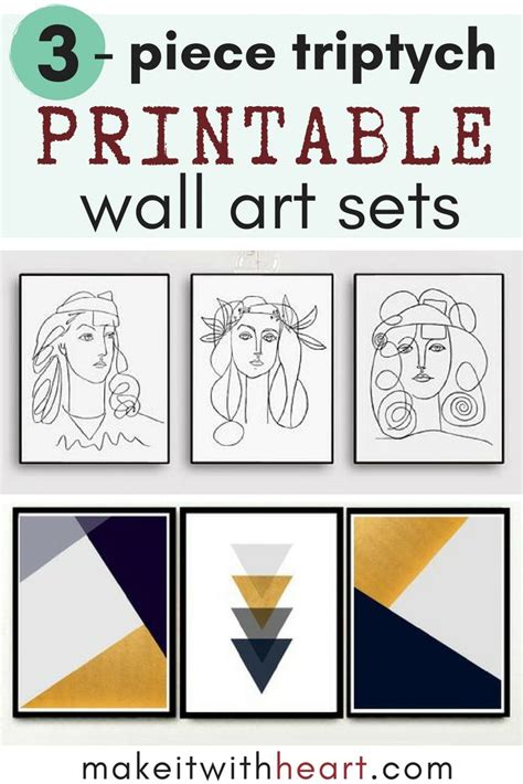 Triptych Wall Art Printable Art For The Home Vol 1 Printable Wall