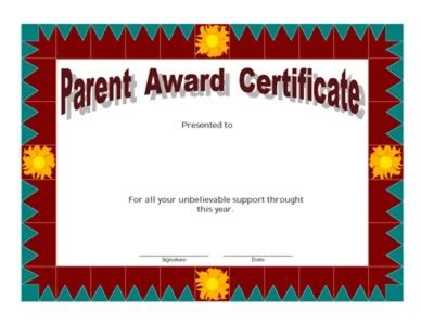 Parent Award Certificate-Two | Certificate Templates | Teachers