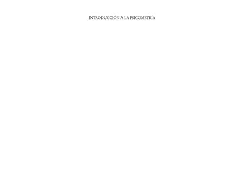 INTRODUCCION A LA PSICOMETRIA Pdf