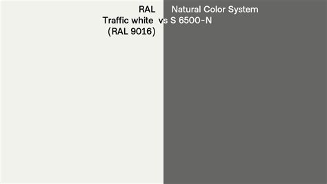 Ral Traffic White Ral 9016 Vs Natural Color System S 6500 N Side By