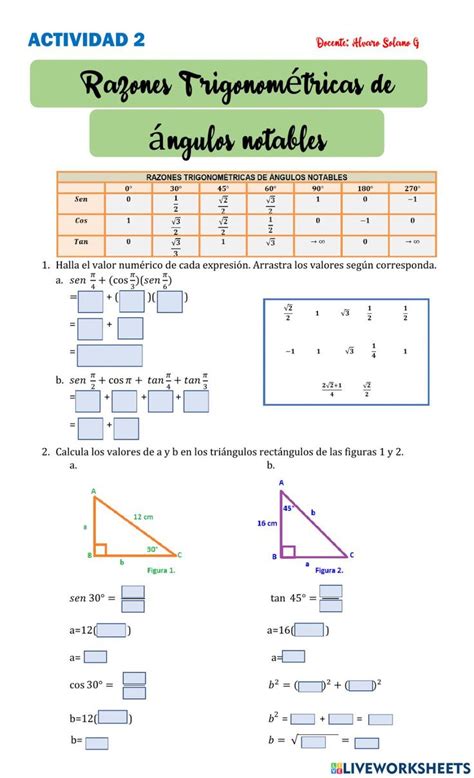 Razones Trigonométricas De ángulos Notables En 2023 Matematicas