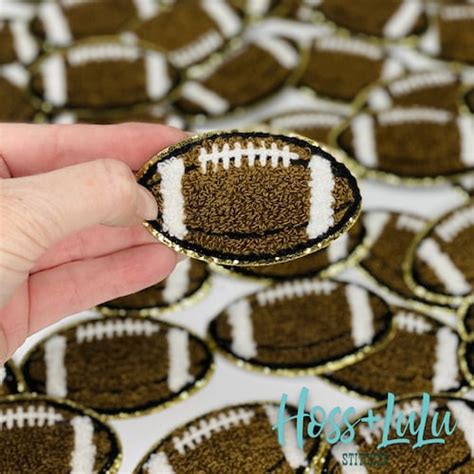 Football Chenille Patch Gold Glitter Custom Chenille Etsy