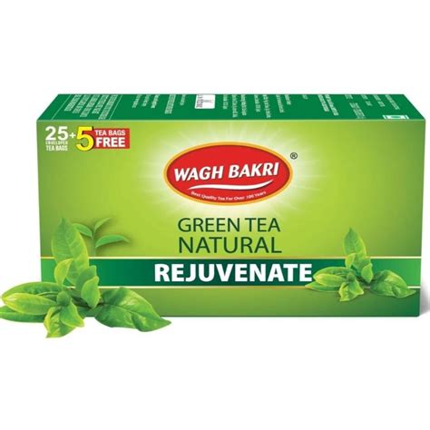 Green Tea Bag Natural Rejuvenate 100 Bag Wagh Bakri Jitco