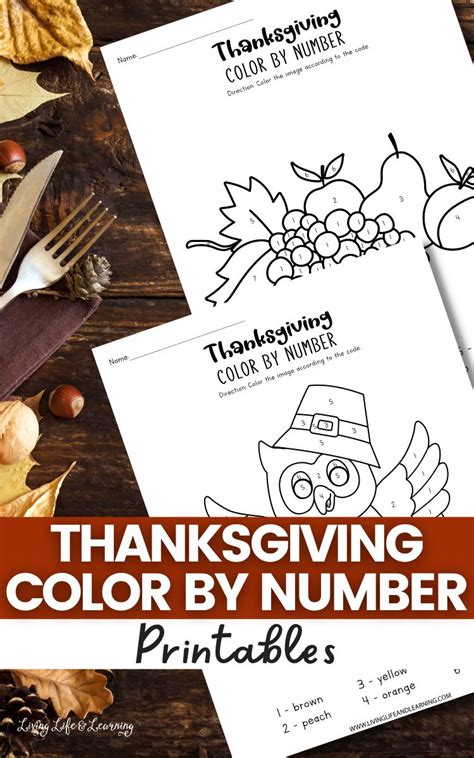 No Prep Thanksgiving Color By Number Printables For Kids