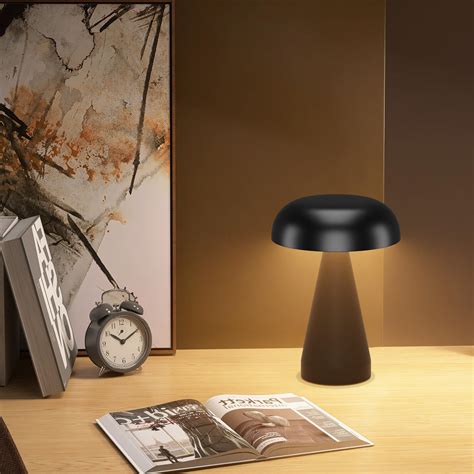 Ralbay Cordless Mushroom Table Lamp Rechargeable Battery Operated