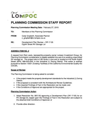 Fillable Online Planning Commission Staff Report City Of Lompoc Fax