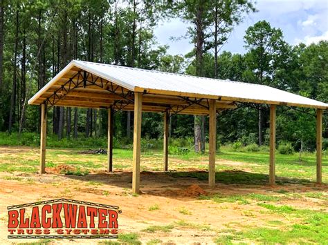 Open Pole Barn Kit 24 X 36 Quality Made By Blackwater Truss